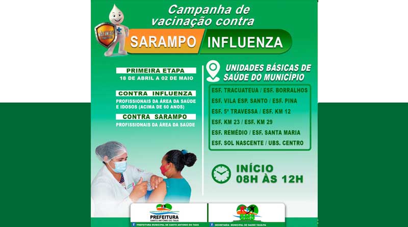 Companha de Vacinação Conta Sarampo e Influenza