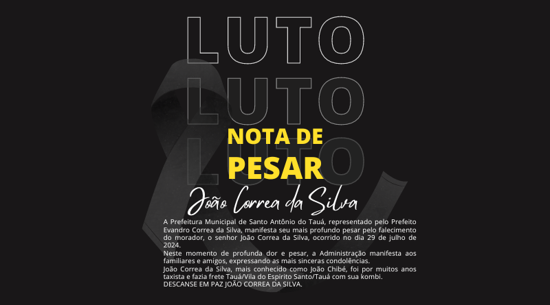 Nota de Pesar Pelo Falecimento – João Correa da Silva