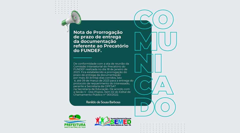 Comunicado – Precatório do FUNDEF